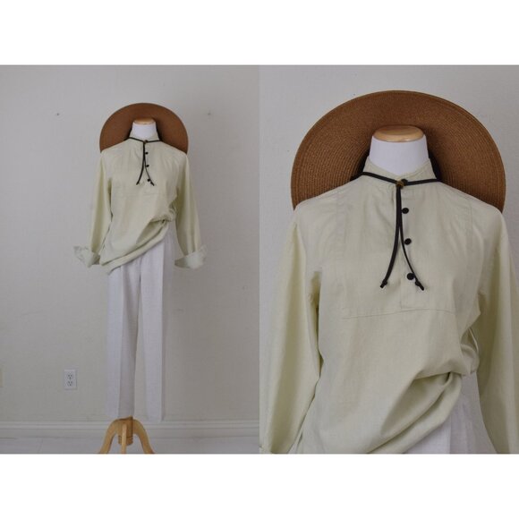 Vintage 80s All Cotton Tunic Blouse | size M - Picture 1 of 10